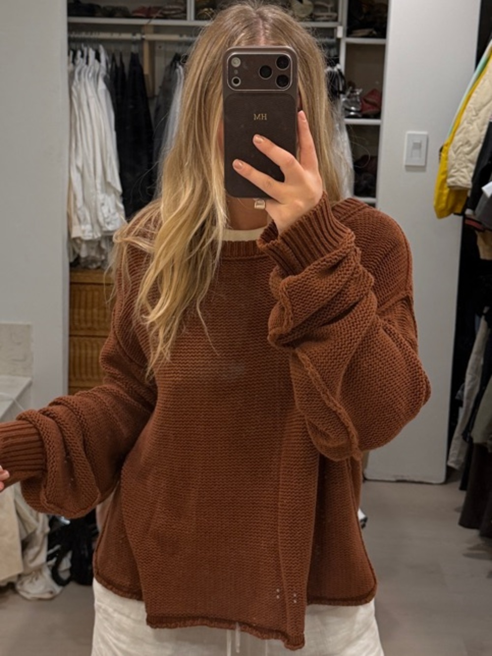 Free People Rustic Brown Sweater